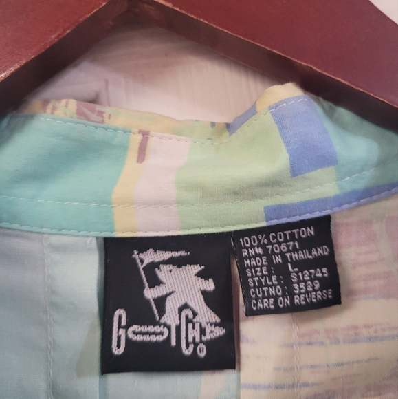 Vintage Gotcha Men's Hawaiian Tropical Surf Board Button Down Shirt Large L - Picture 3 of 3